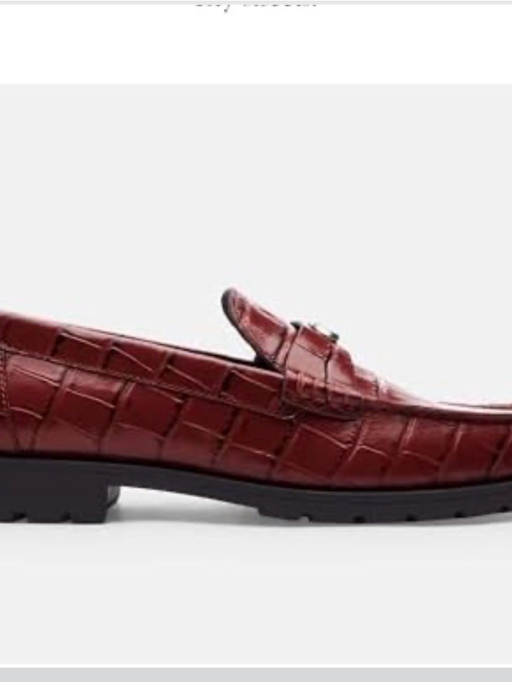 Coach Women’s Jocelyn loafer Burgundy Croc-Embossed Slip-On - Picture 4 of 9